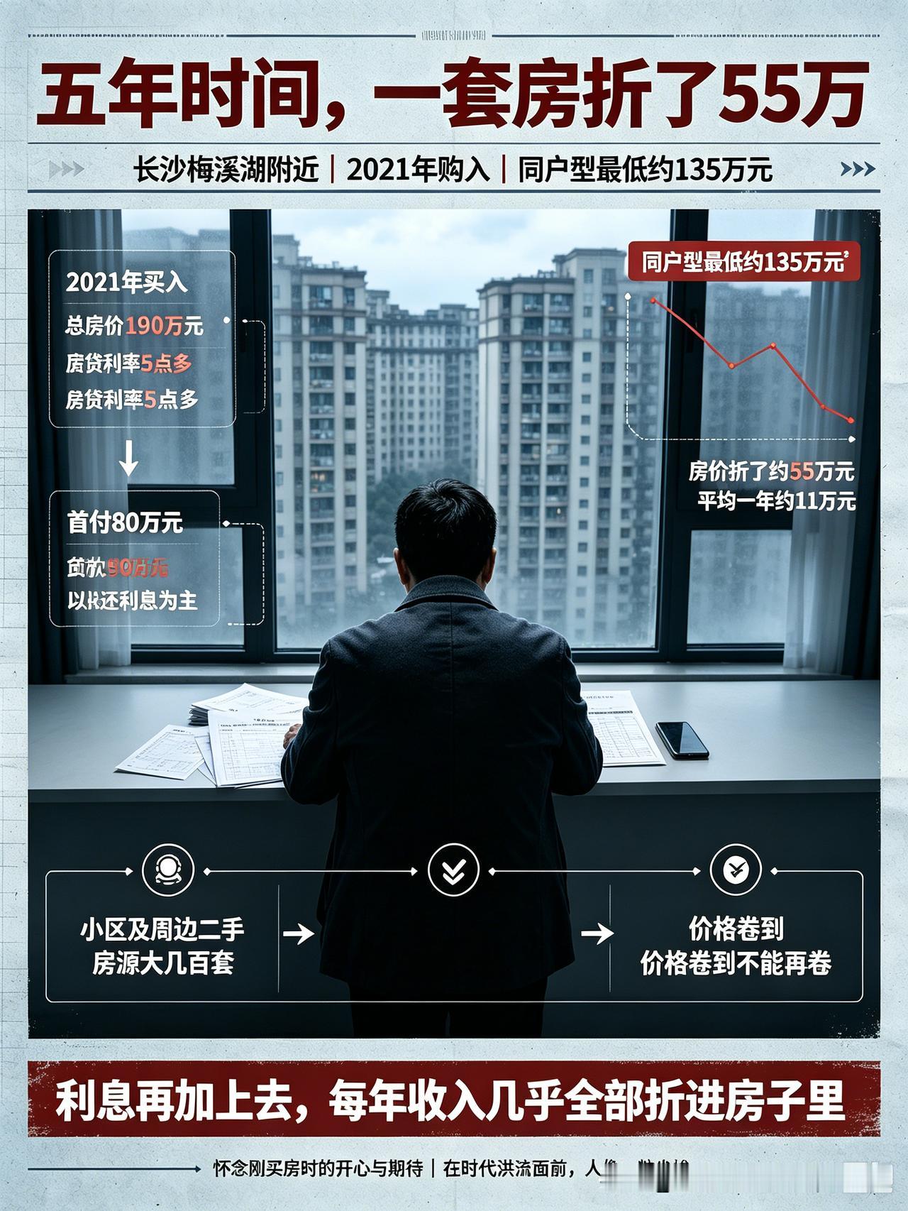 我是2021年在长沙梅溪湖附近买的房，当时总房价190万，房贷利率5点多，前几年