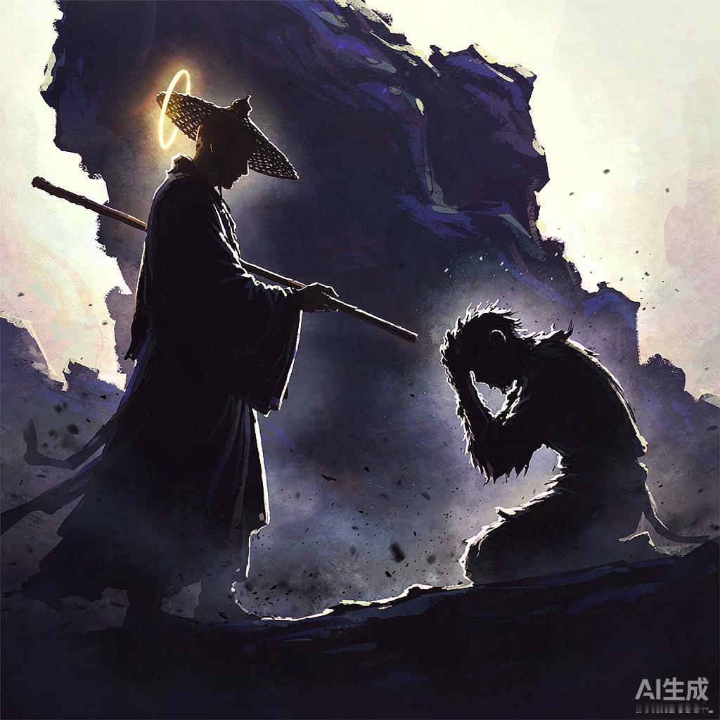 白骨精第三次倒在地上时，唐僧念紧箍咒的手还没停。
孙悟空跪在地上，脑袋像要裂开。