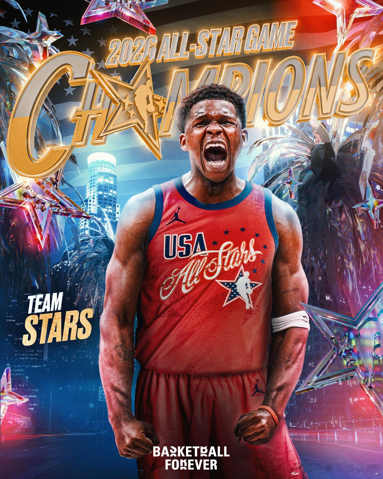 爱德华兹荣获全明星MVP！2026nba全明星 爱德华兹全明星赛MVP