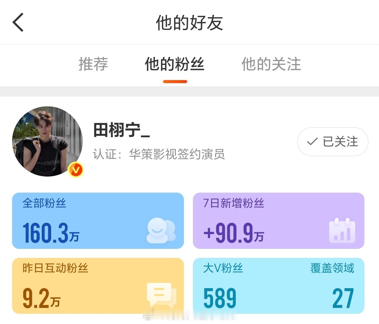 田栩宁 微博七天涨粉90万，什么水平？[666] 田栩宁 萌物 ​​​
