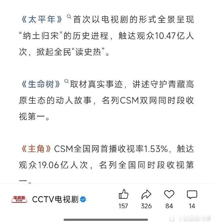 来来来，我看谁还说生命树收视不好 