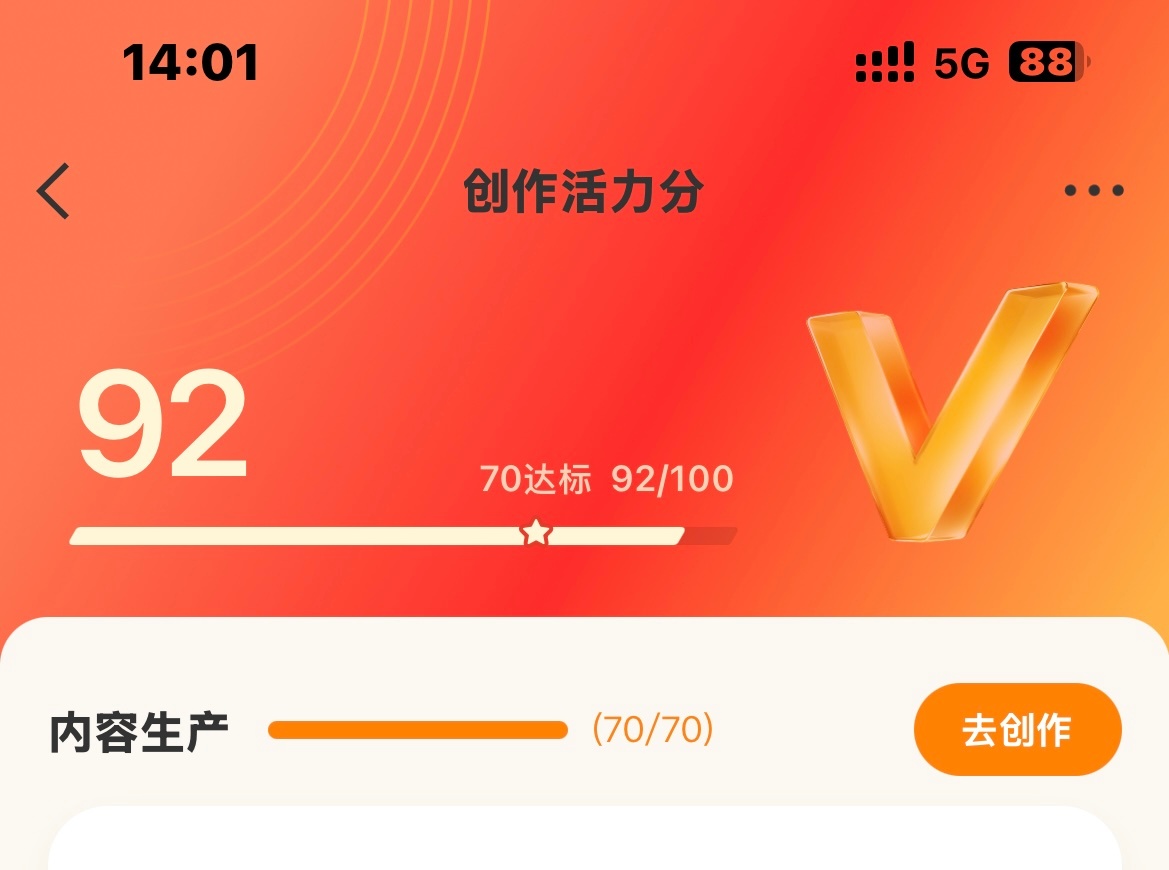 创作分92了