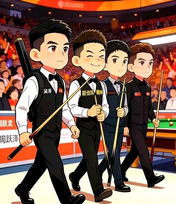 斯诺克英锦赛十六进八，中国四少出场：

吴宜泽战罗伯逊看枪快，庞俊旭对马叔看能否