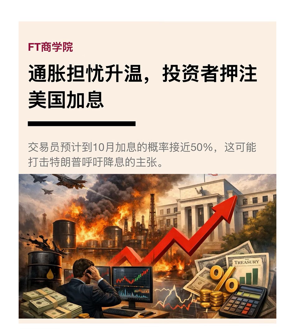 【通胀担忧升温，投资者押注美国加息】　　（ FT商学院 2026年3月21日 1