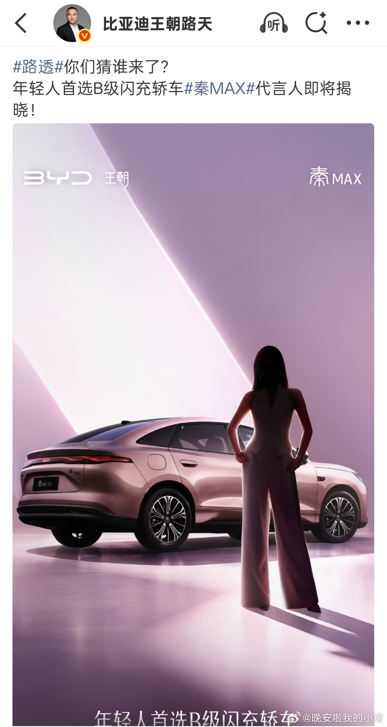 张婧仪比亚迪秦max代言人预热海报🔥🔥 