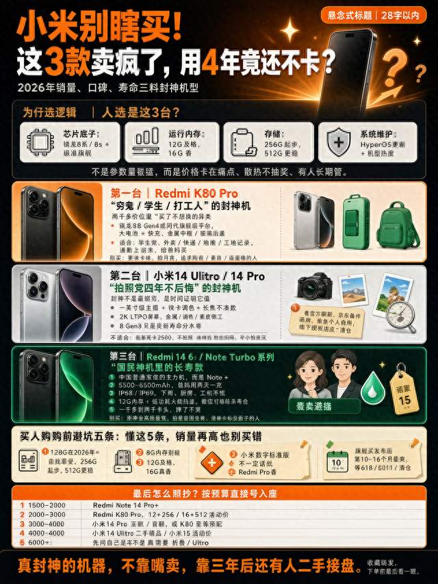 小米别瞎买！这3款卖疯了，用4年竟还不卡？