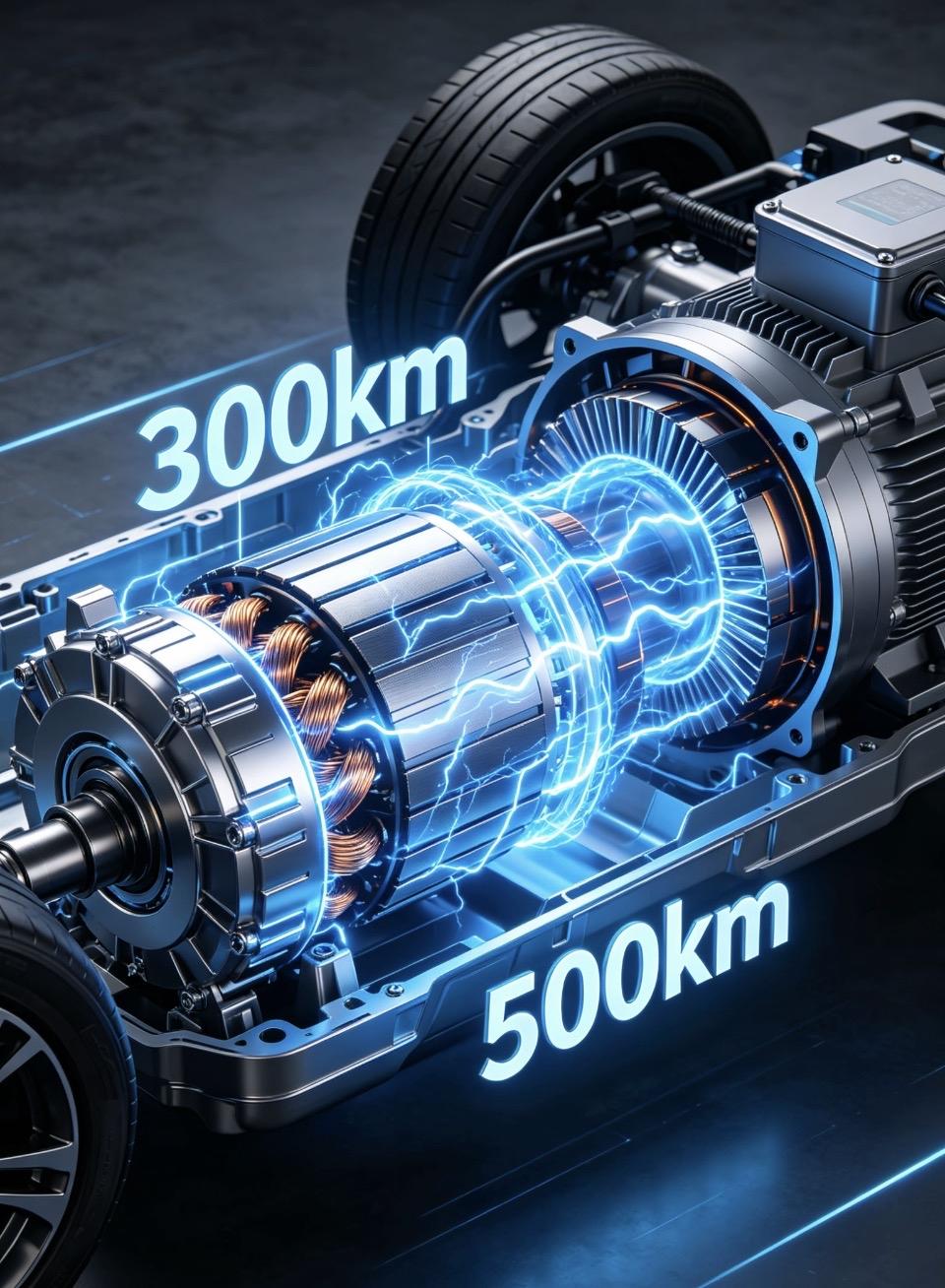 未来科技感十足的电动汽车，续航里程高达500km！🚗🔋💨