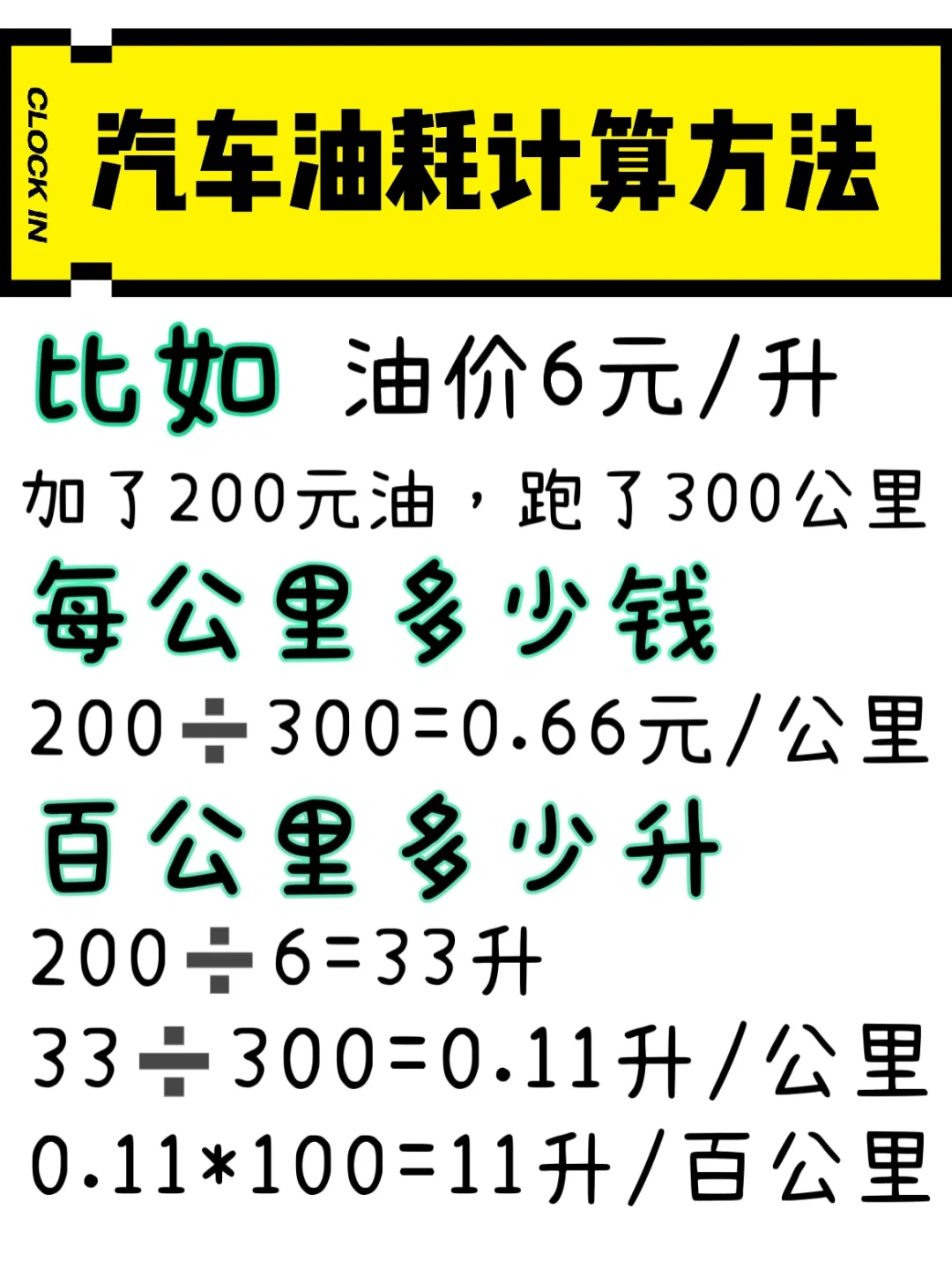 🚗汽车油耗计算方法㊙️快给你的爱车算算吧～