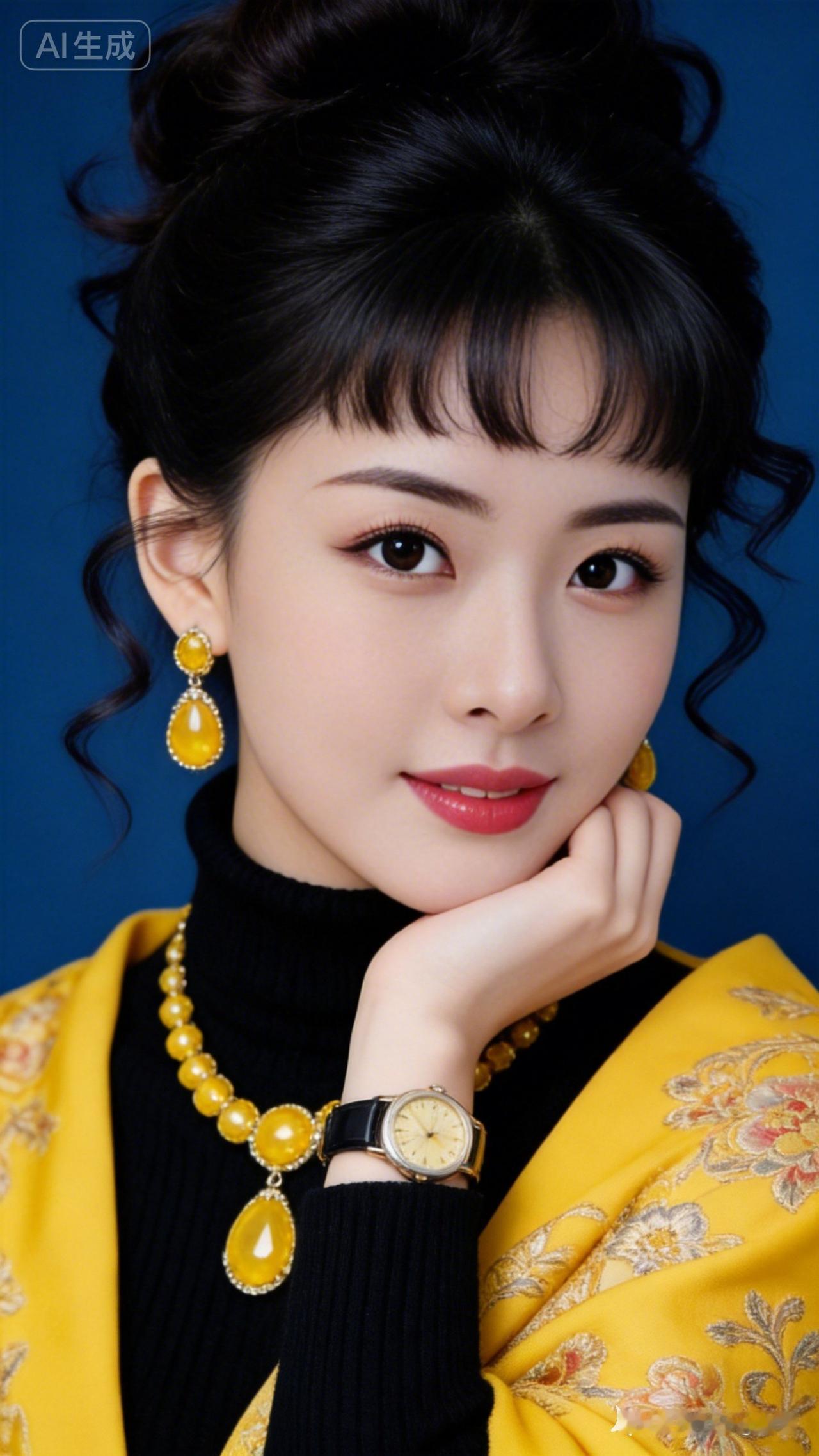 优雅气质，黄黑撞色，复古珠宝，时尚穿搭！