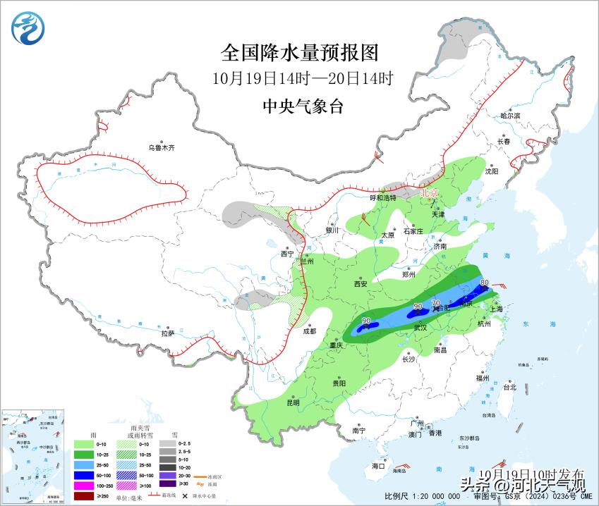 【京津冀弱降水】受冷空气影响，预计明天白天到夜间，我省中北部地区有一次弱降水过程