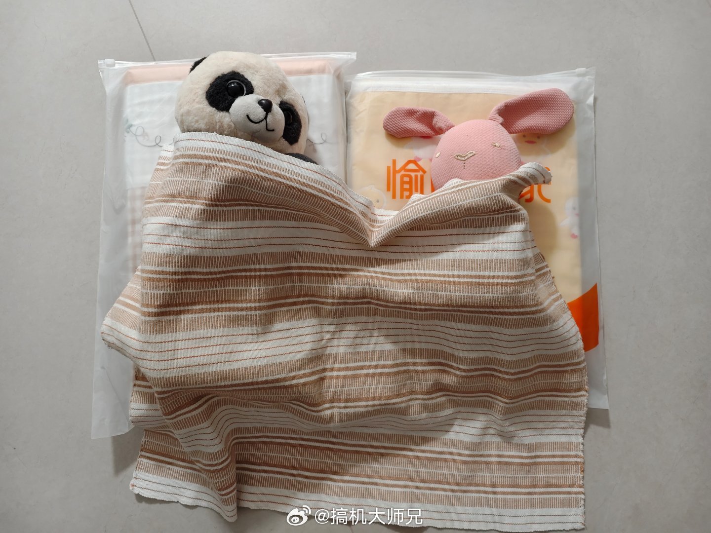 回家看到了我女儿给她的两个娃娃安排好了睡觉的地方[允悲] ​​​
