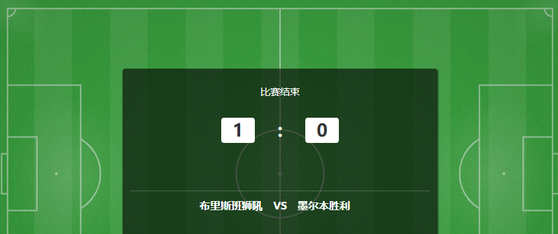 周五第一场澳超稳稳收入囊中，布里斯班1-0击败墨尔本胜利，话说三分钟的比赛 哈哈
