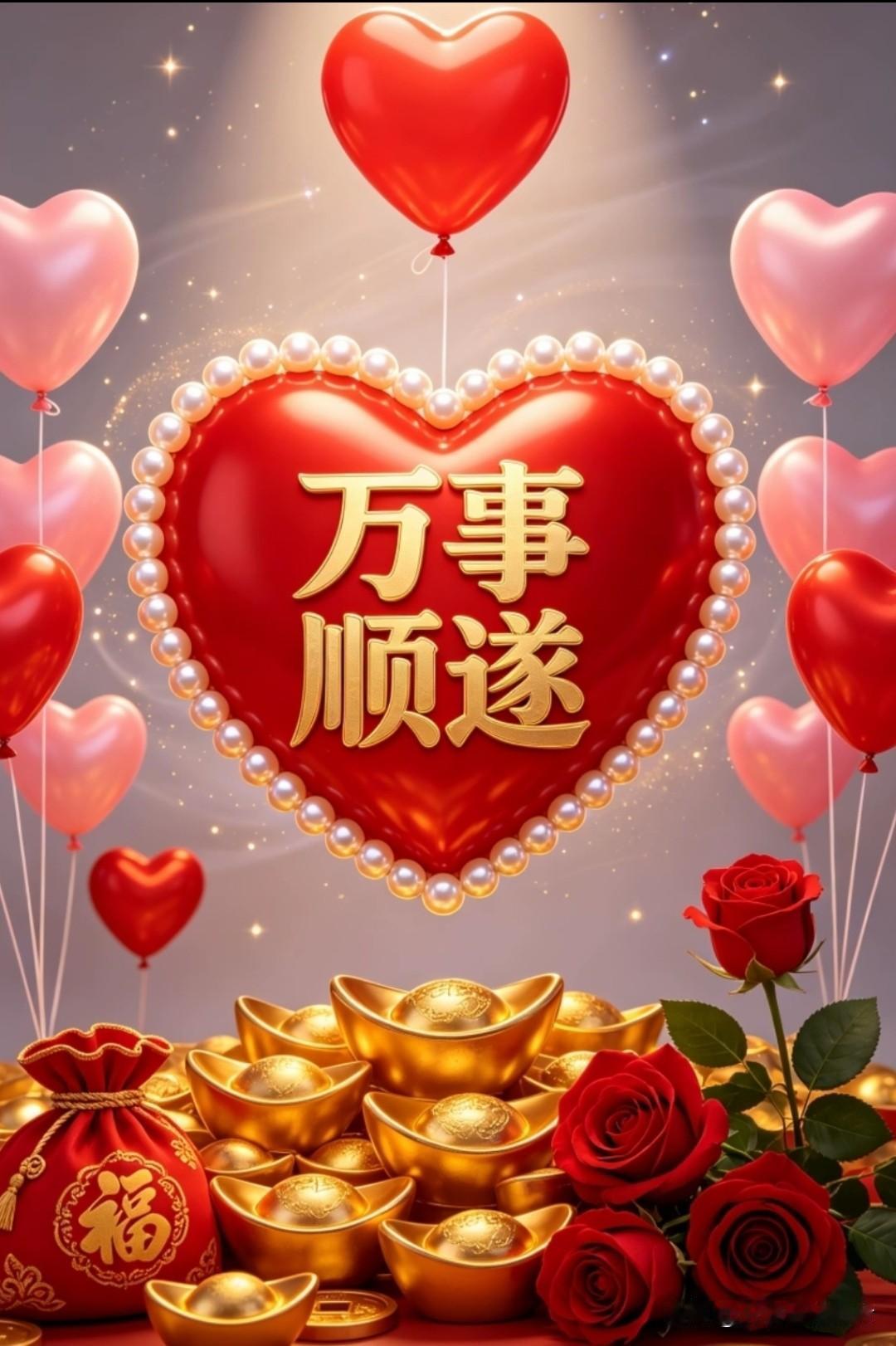 吉愿常临万事顺，
福星永护百财来。