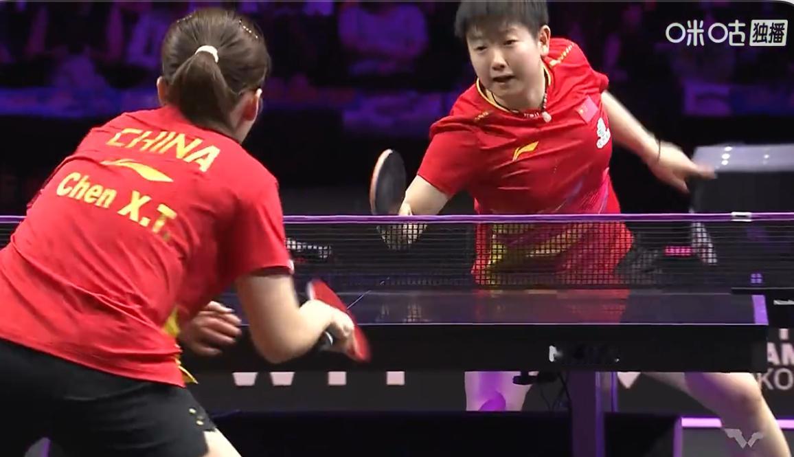孙颖莎1-2陈幸同莎莎失误略多了一点 ​​​