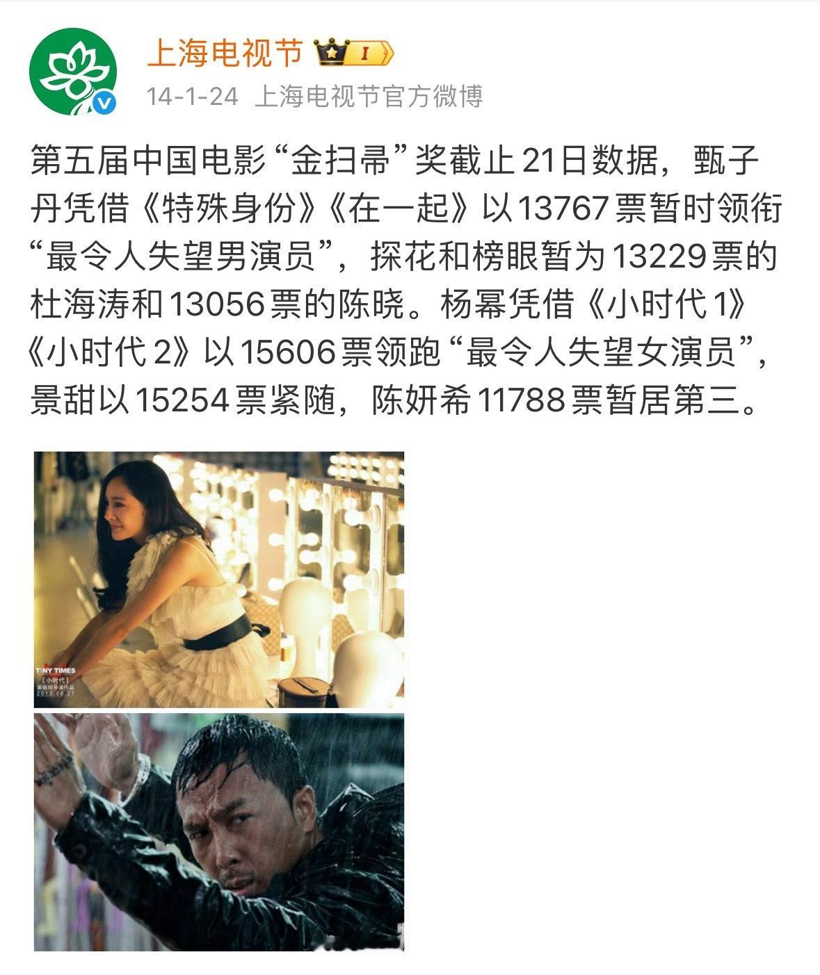 嘛耶，一直对金扫帚奖权威性存疑没想到白玉兰官方当初还专门报道了