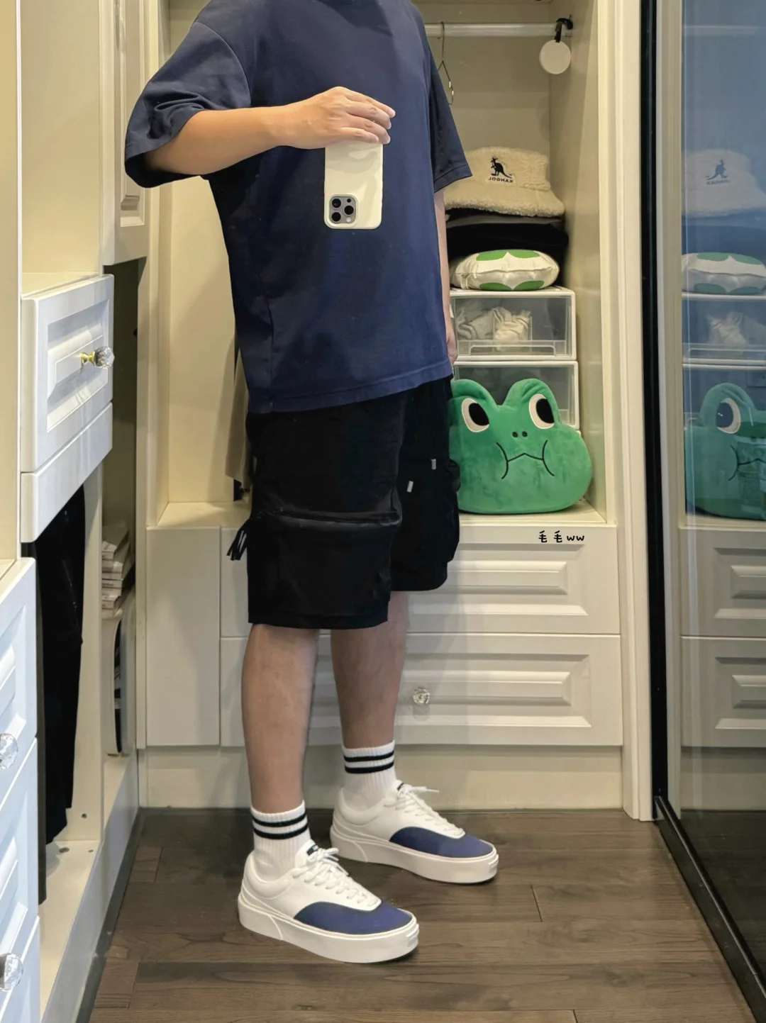 工装短裤｜海军蓝穿搭