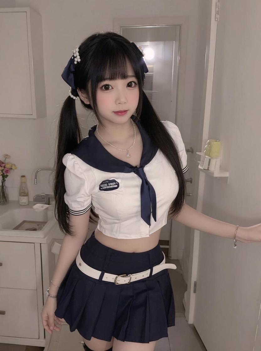 甜美风穿搭 甜妹风 美女 jk制服女孩 甜妹冬季穿搭