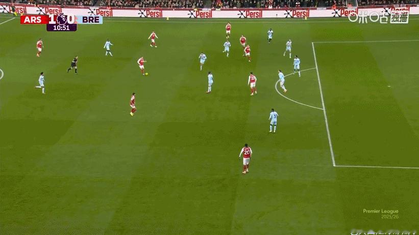 本怀特套边传中助攻梅里诺头球破门！！！阿森纳主场1-0取得领先！！！阿森纳vs布