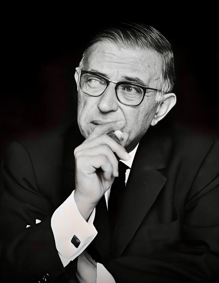 萨特经典语录：
1、他人即地狱，每个凝视都是无形的审判。
2、存在先于本质，你不