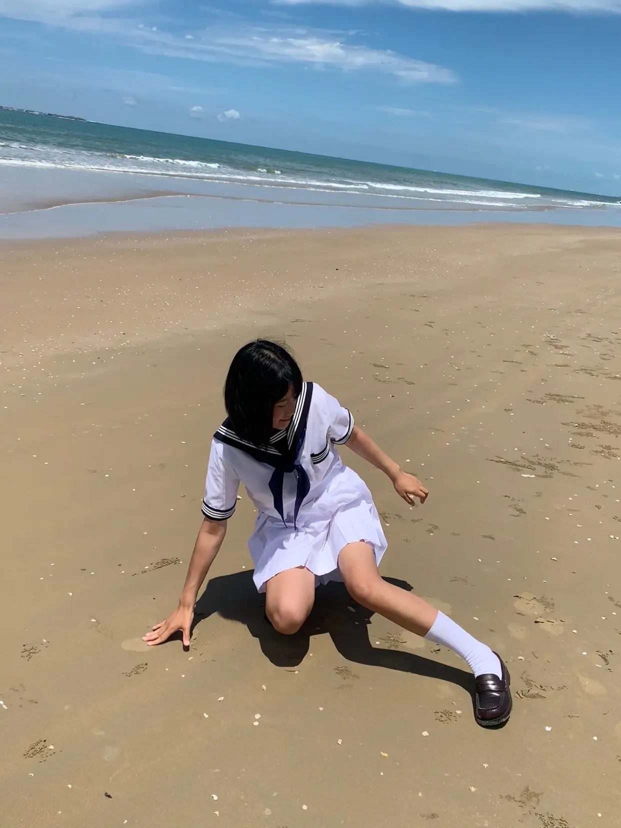 日系 jk日常 水手服 一起看海