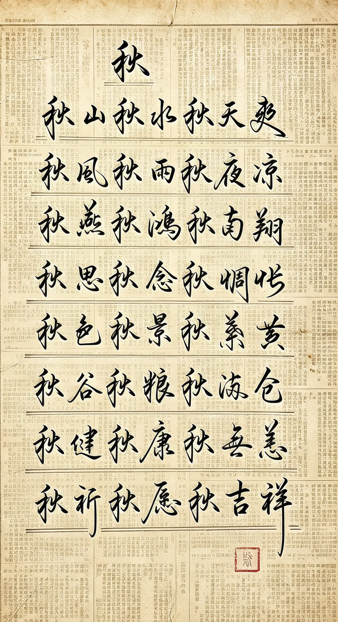 写字是一种生活 秋诗词 国学文化