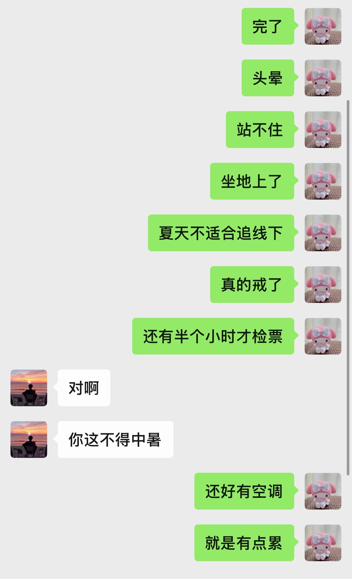 站了5分钟我就坐地上了精力低得不正常 回去得补一下了 