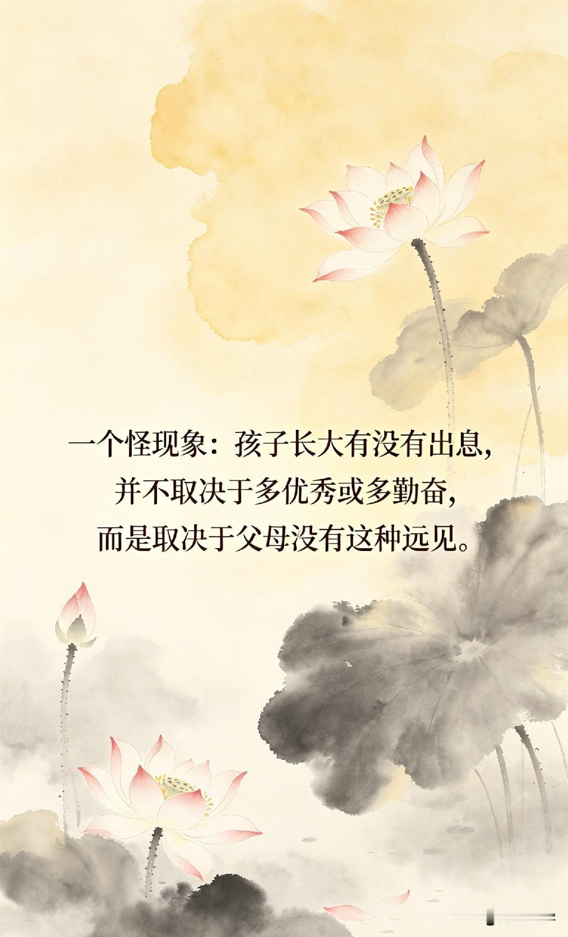 一个怪现象：孩子长大有没有出息，并不取决于多优秀或多勤奋，而是取决于父母有没有这