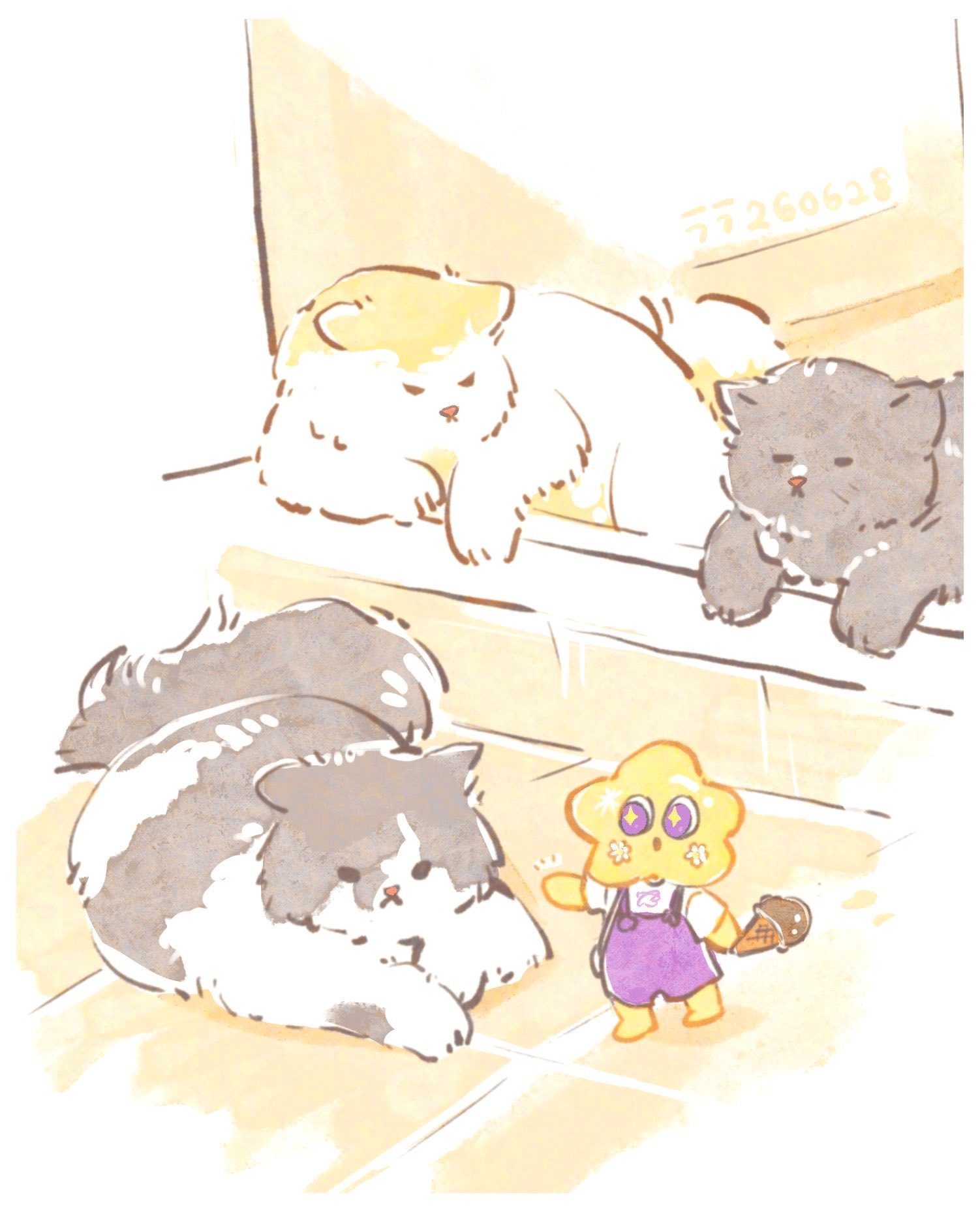 aouboom dede健身，ri就在旁边吃冰淇淋和猫猫玩🍦©Koalachu