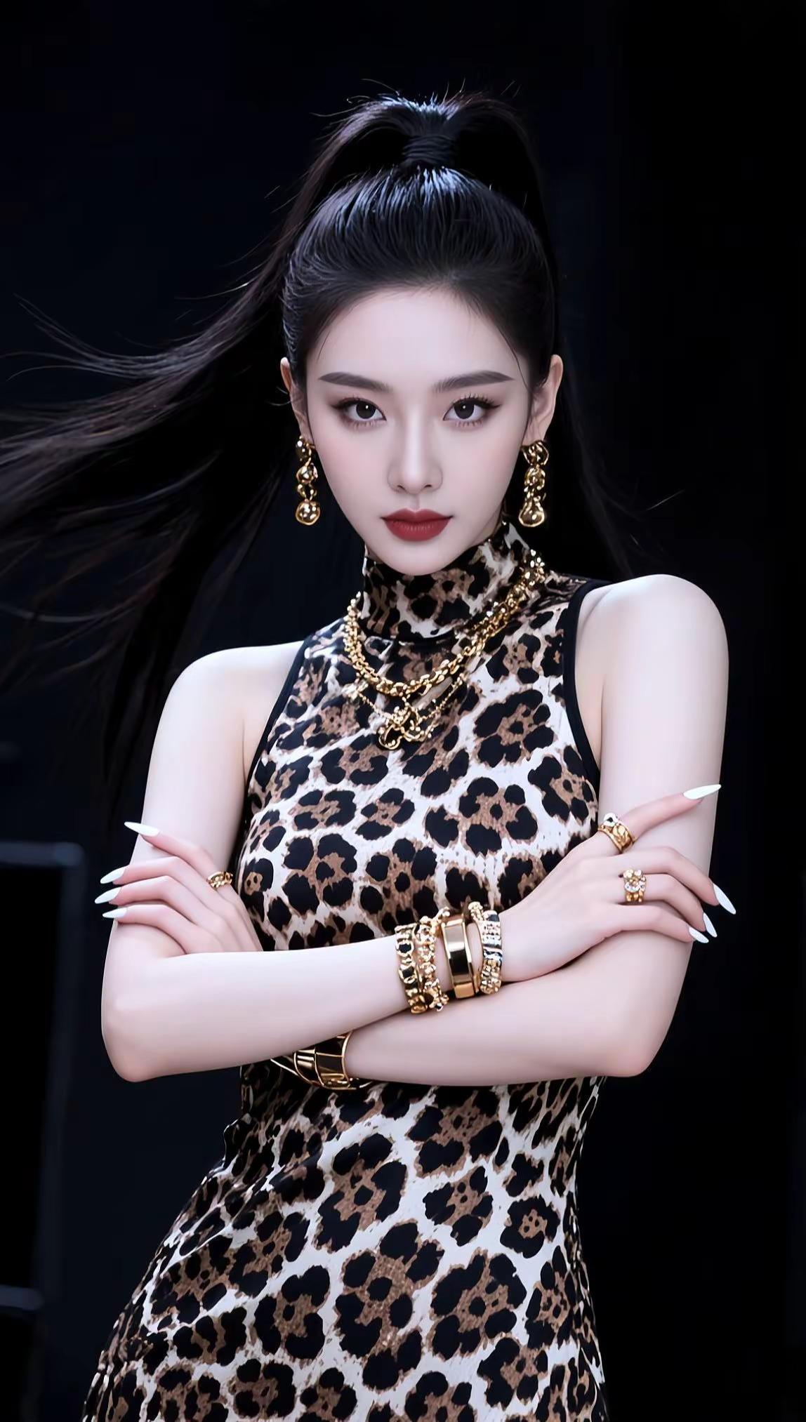 AI豹纹时尚写真 ai创作