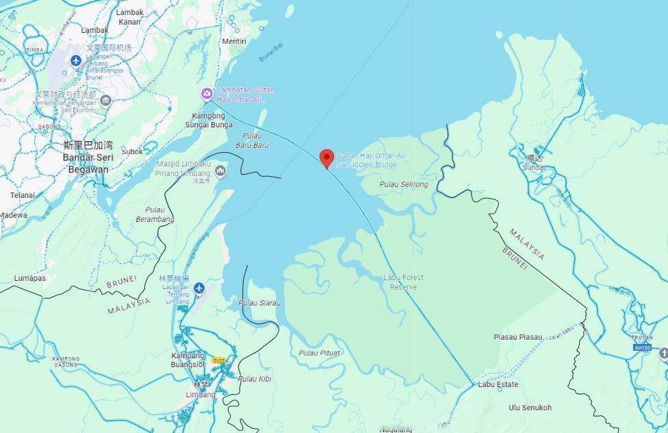 文莱有一座长 30 公里跨海大桥（跨文莱湾）（中国建筑参与建设）
苏丹哈吉奥马尔