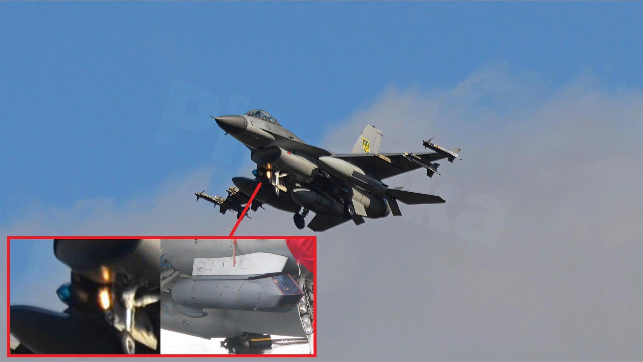 今日战隼军用飞机信息汇 乌克兰空军F16狙击手吊舱+6枚响尾蛇近距弹（打掉了1枚
