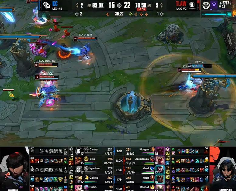 TL 2-0 KC 超神盲僧游龙欧美大战还挺好看的 明天接着给T1充电~  G2