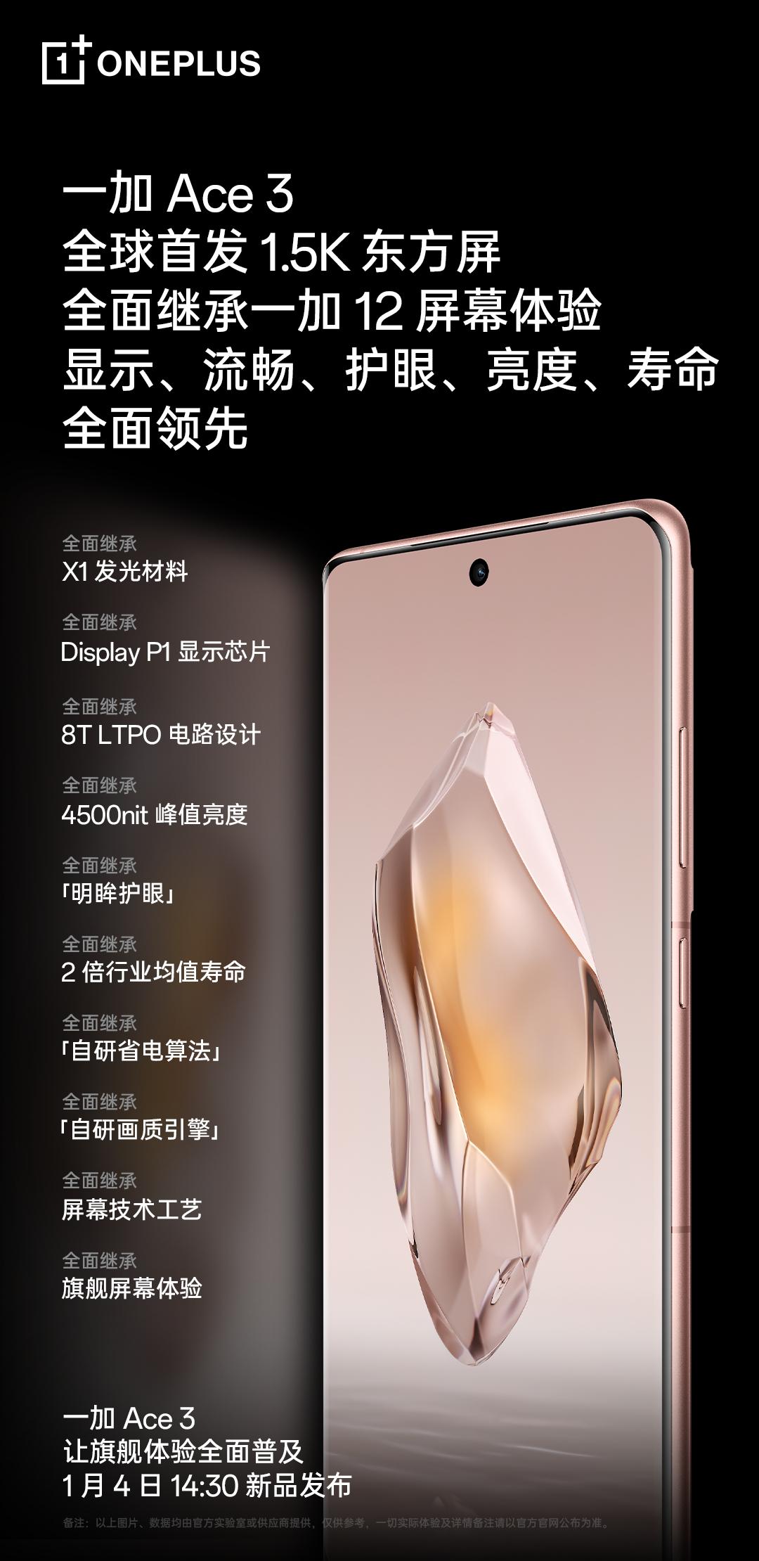 一加Ace 3的1.5K东方屏支持8T LTPO，这项技术的主要优势就是在提供高