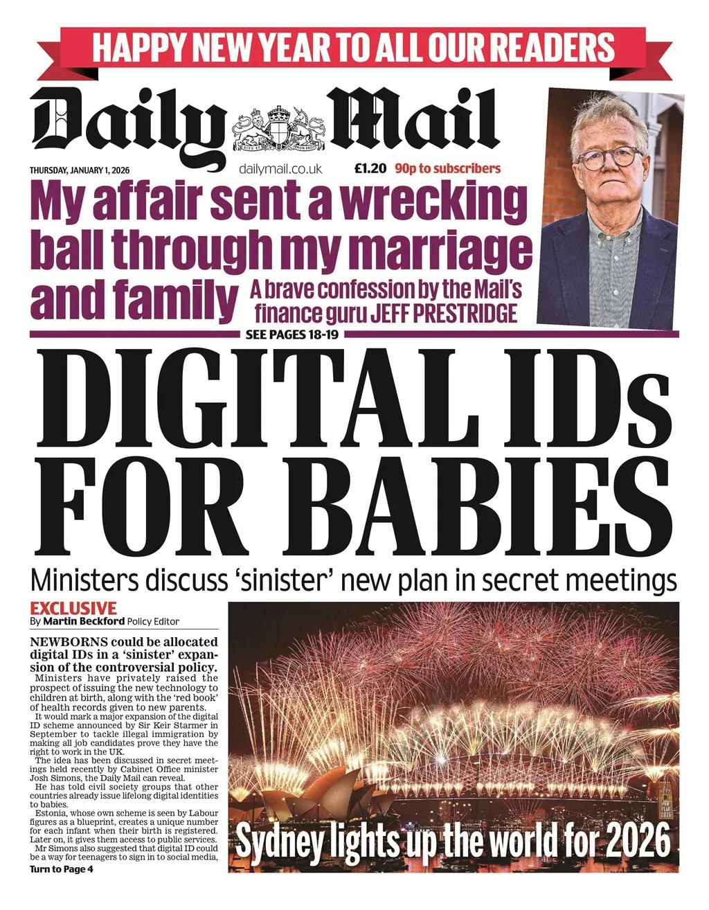 据《每日邮报》报道，英国部长们已讨论扩大数字身份认证计划，以便在出生时将这项新技