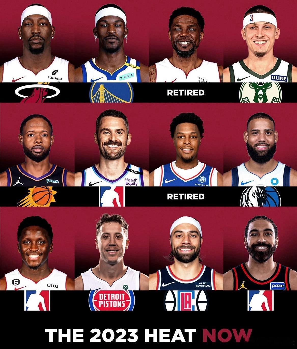 3年的时间变化太大了。哈斯勒姆、洛瑞退役；乐福、文森特、奥拉迪波已经找不到工作；