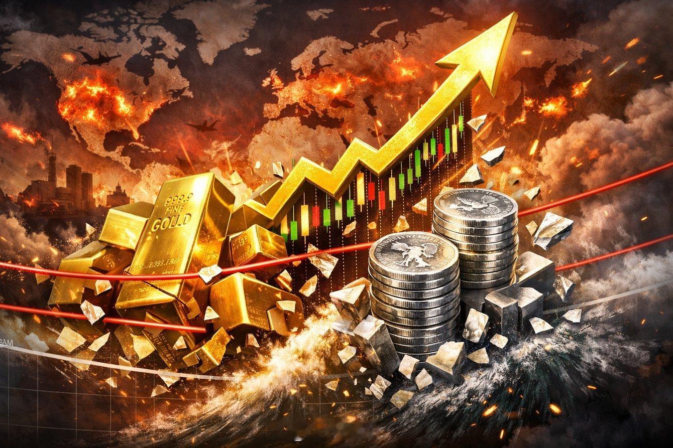 受贸易战担忧引发避险情绪，黄金和白银价格创下历史新高。 周末地缘政治紧张局势再度