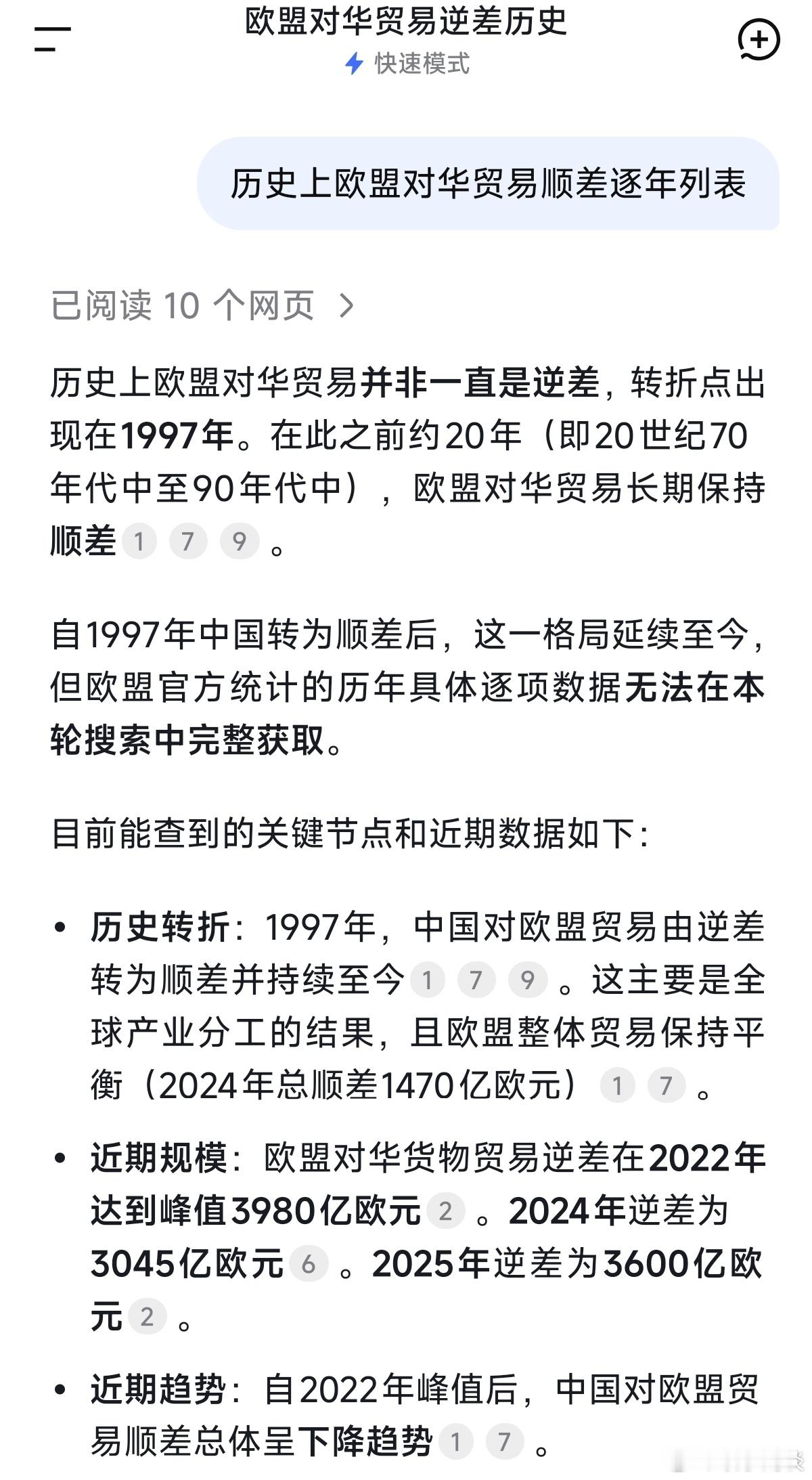 默茨公然呼吁将广场协议用在中国身上 无能狂怒。看看历史上欧盟对华贸易顺差……历史