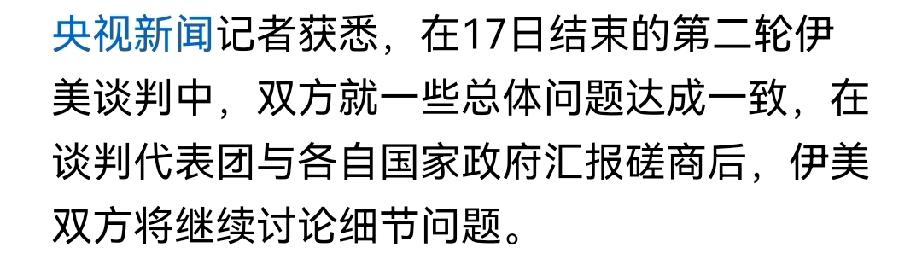 美伊的日内瓦谈判已结束，“双方就一些总体问题达成一致”的表述，没有细节。实质更可