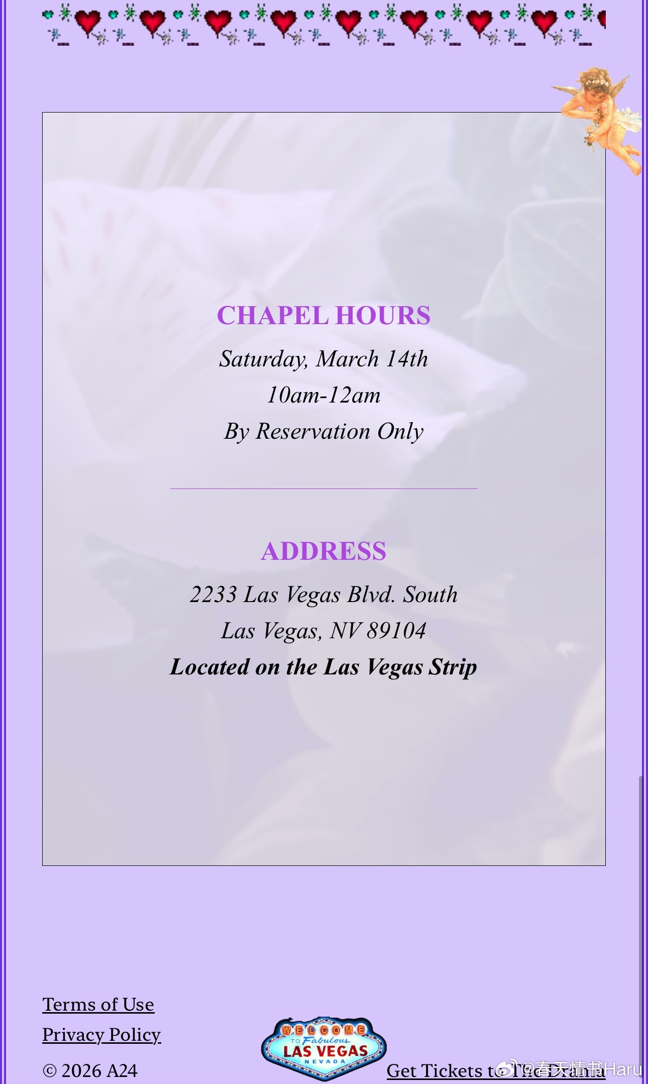 《爱情抓马》的最新宣传，做了一个拉斯维加斯的婚礼服务预订网站：像你们这样热烈的爱