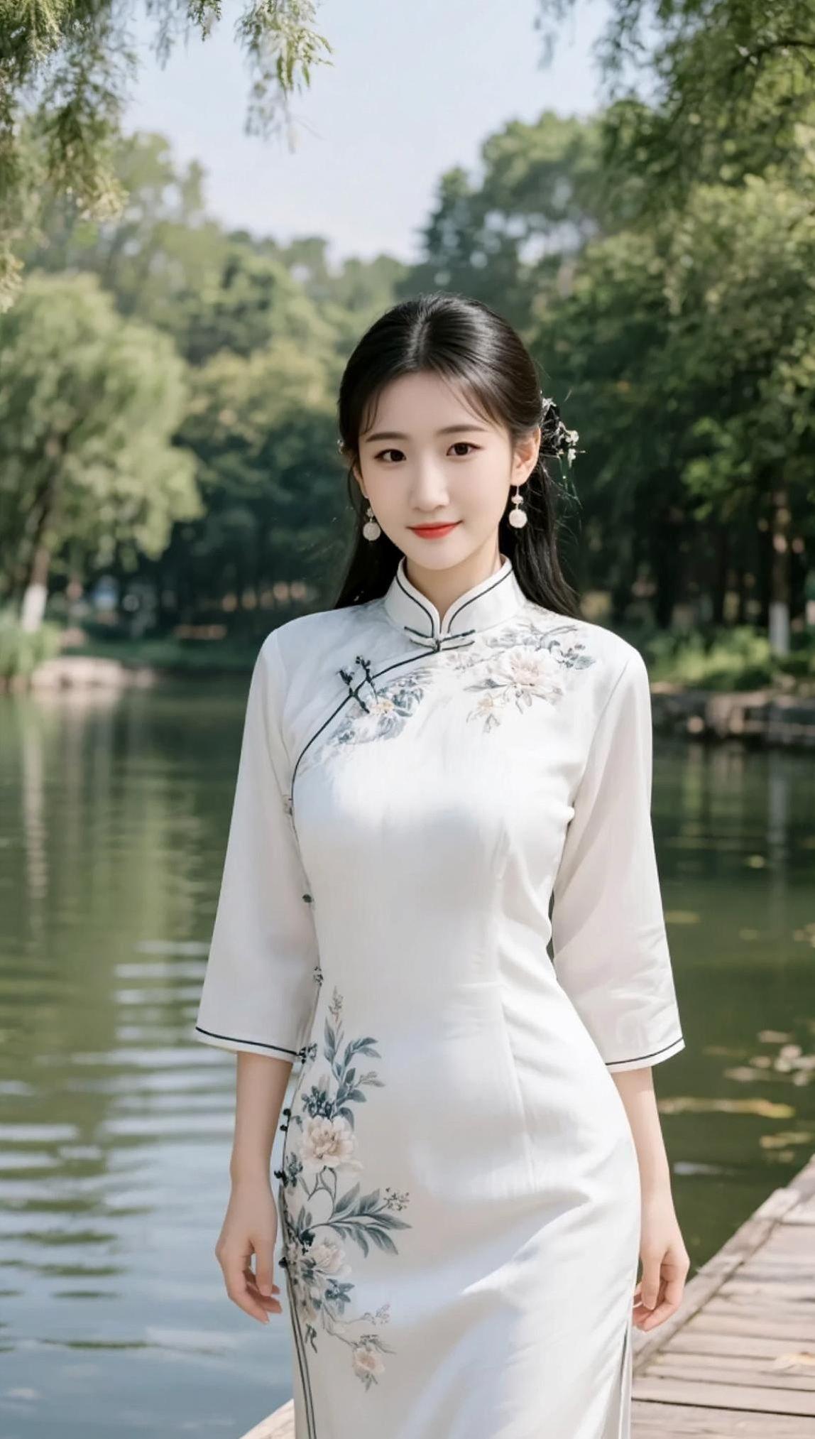 AI湖畔旗袍写真