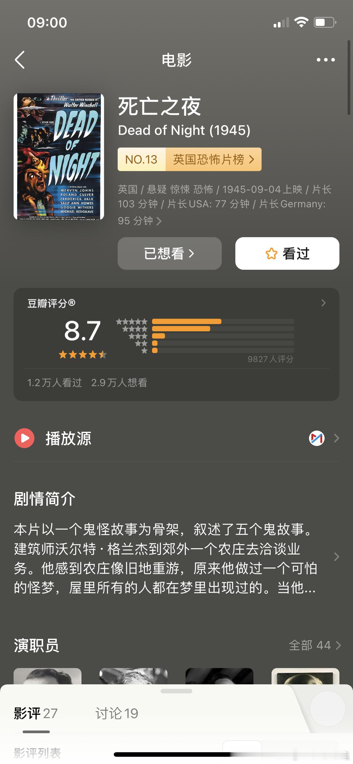 没看过好看的 1945年的电影！！！！！太好看了 