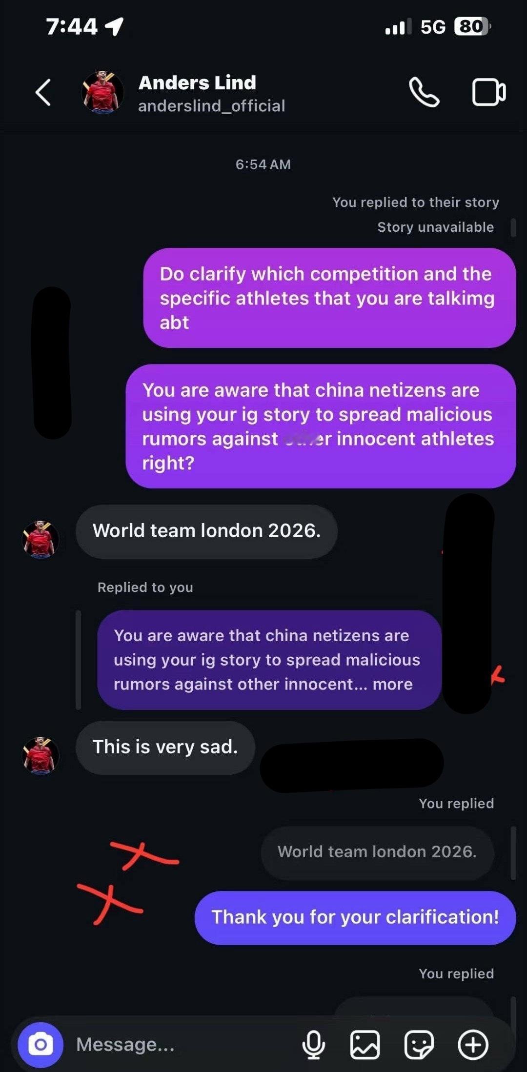 Q：请说明你指的是哪项比赛、具体是哪位运动员。你知道现在有ZG网友在利用你的 I