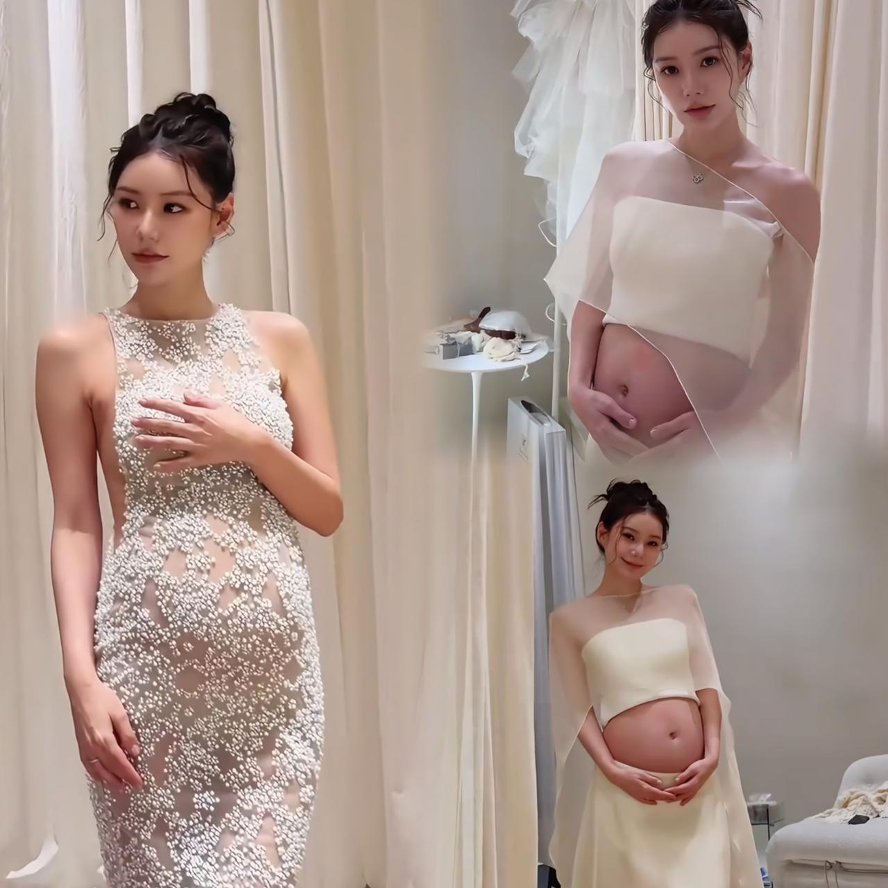 哇塞！
筱梅的孕期礼服写真简直美出新高度啦，又美又仙，直接戳中我的心巴！整个孕期