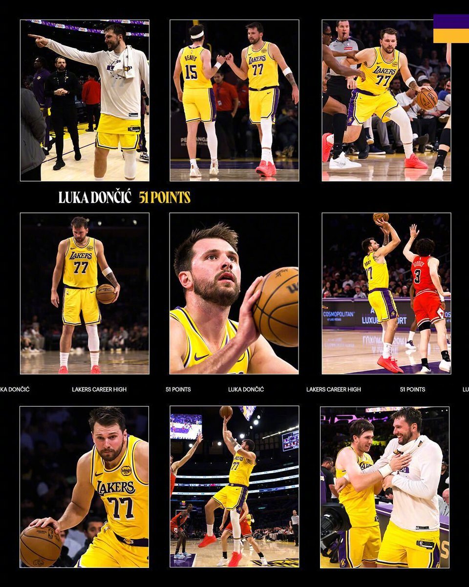 卢卡的大师课🪄💫洛杉矶湖人 湖人战胜公牛 东契奇51分准三双 湖人国度