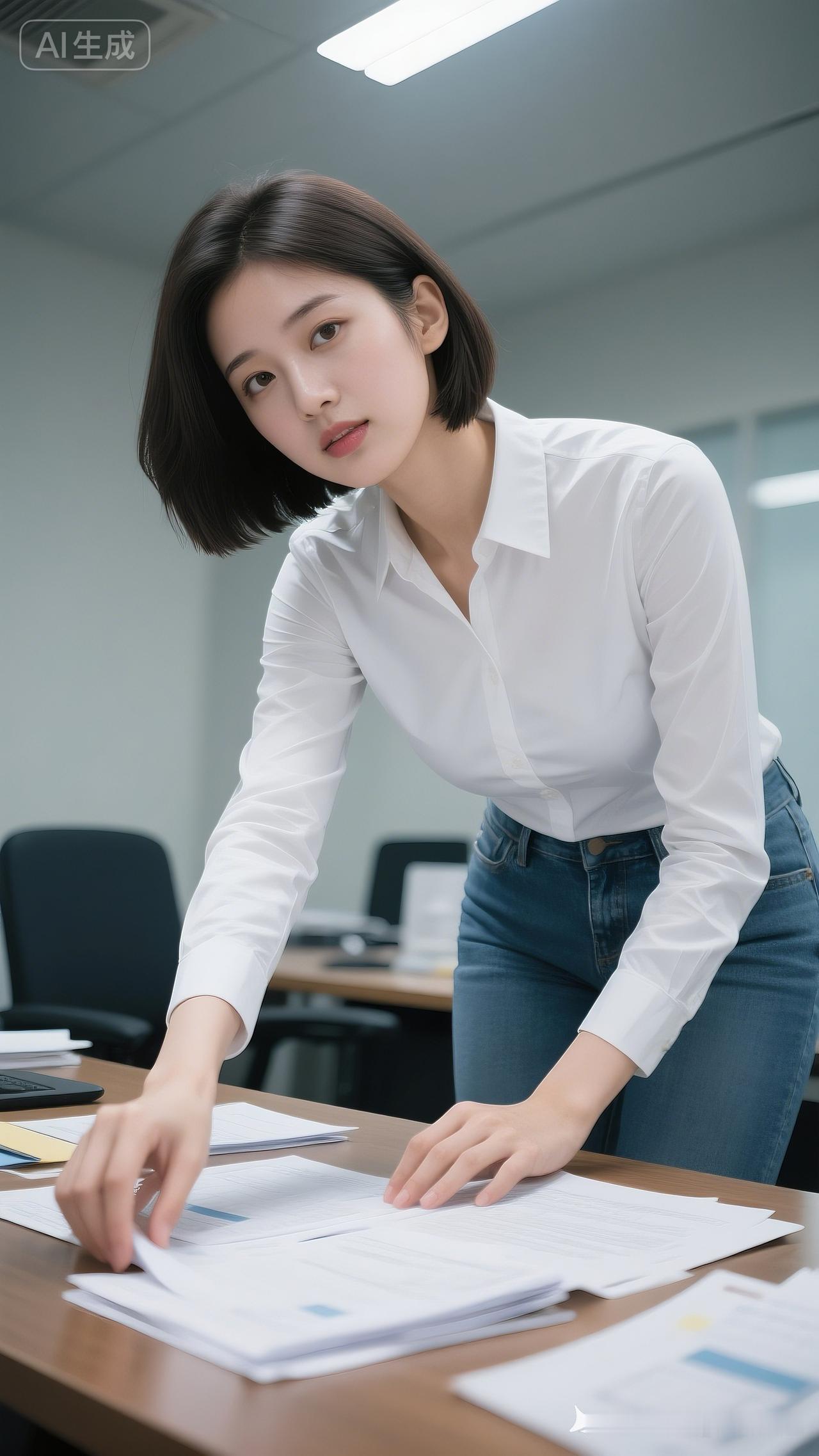 办公室日常📄✨ 忙碌的工作日，整理文件，迎接新挑战！
