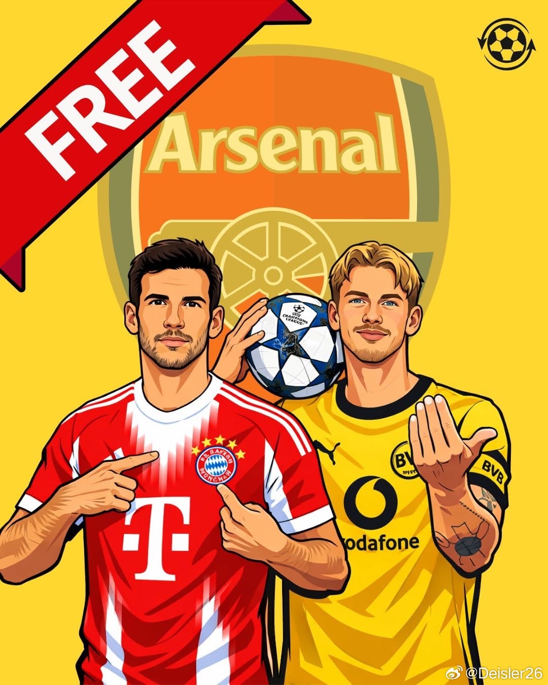 🚨 阿森納正為拜仁慕尼黑的萊昂·格列茨卡和多特蒙德的朱利安·布蘭特準備合約報價