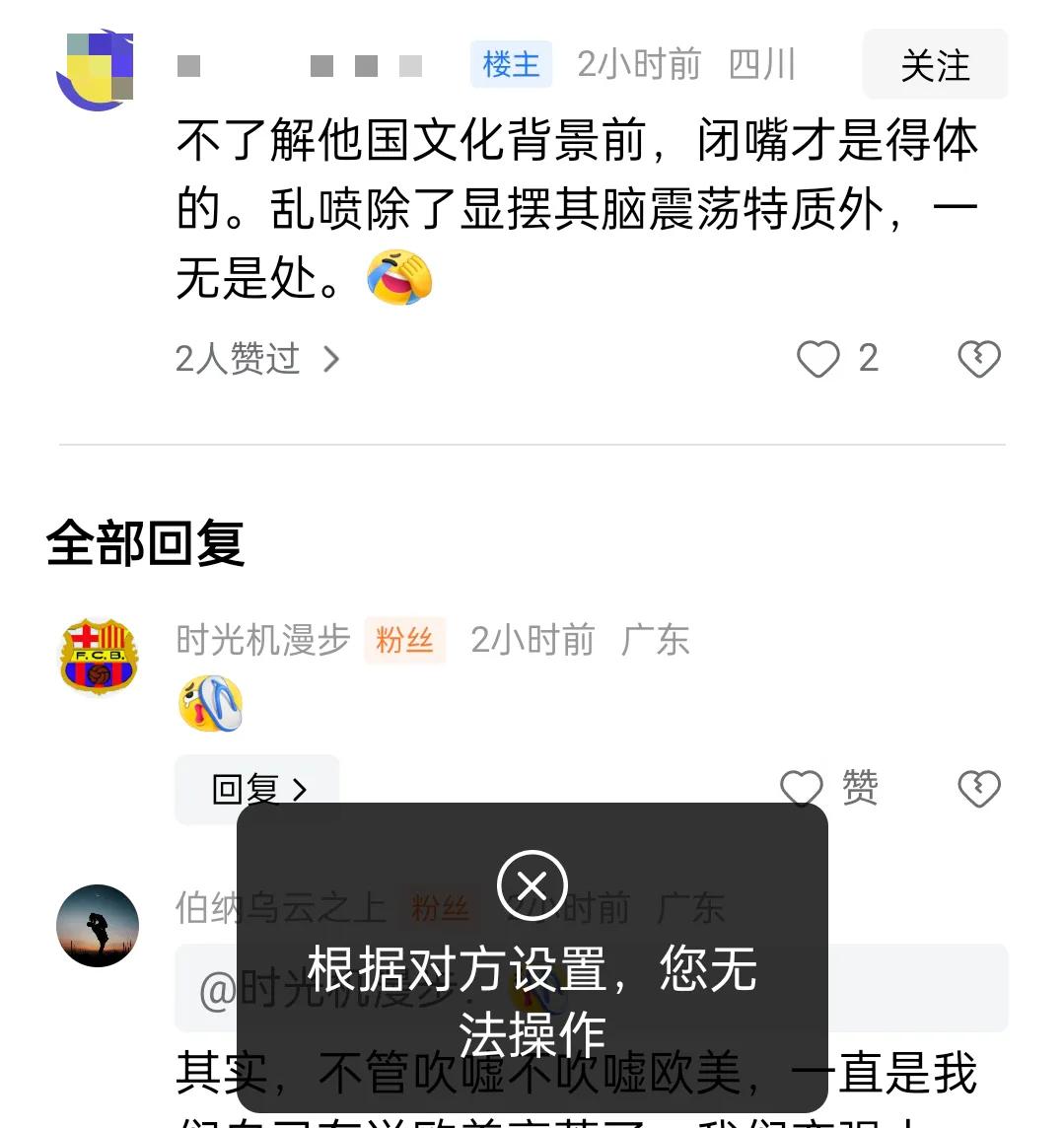 有些网友是真有意思，先是武断的认为我不懂法国文化，然后把我回复的权利都给剥夺了。