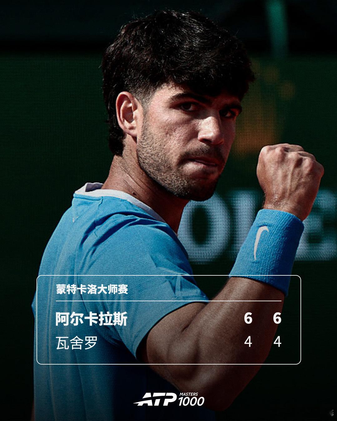 阿尔卡拉斯连续两年晋级蒙卡决赛💪ATP1000 蒙特卡洛大师赛半决赛，头号种子