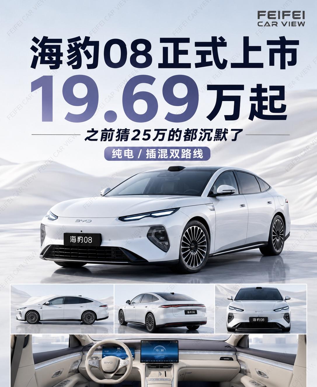 海豹08 19.69万起，之前猜25万的都沉默了海豹08正式上市，这个价格确实把