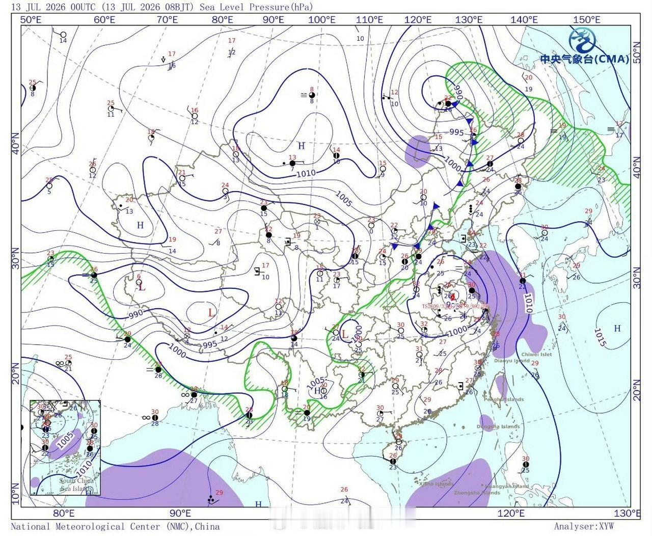 今天到14日台风巴威远离，逐渐转为副热带高压控制，福州各地天气多云，午后部分地区